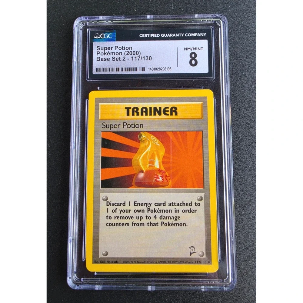 CGC 8 Super Potion Pokemon Base Set 2 117/130 Trainer Card 2000 Vintage NM/MINT